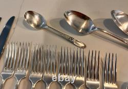 49 Pcs Oneida Community Silverplate White Orchid Service for 8 Plus Extra Pieces