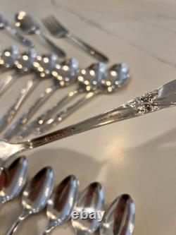 49 Pcs Oneida Community Silverplate White Orchid Service for 8 Plus Extra Pieces