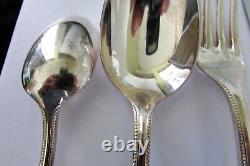 4 Pc Place Setting Chambly Perles Silverplate Flatware France