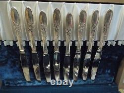 50 pc Set Community White Orchid Silverplate Flatware svc for 8 Silver Plate