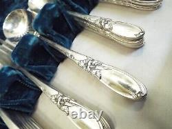 50 pc Set Community White Orchid Silverplate Flatware svc for 8 Silver Plate