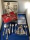 50pc Reed & Barton English Crown Silverplate Set Storage Box Knife Fork Spoon