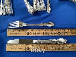 50pc Reed & Barton English Crown Silverplate Set Storage Box Knife Fork Spoon