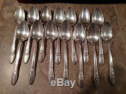 51 Piece Rogers Brothers First Love Flatware Silverware Set With Case 1847