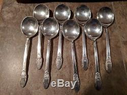 51 Piece Rogers Brothers First Love Flatware Silverware Set With Case 1847