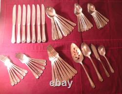 51 Piece Set International SILVERPLATE 1929 DESOTO Spoons Forks Knives Serving