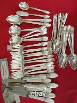 (52) Pc. 1847 Rogers Silverplate Flatware Set, Service 8, 1937 First Love #25
