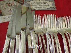 (52) Pc. 1847 Rogers Silverplate Flatware Set, Service 8, 1937 First Love #25