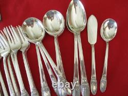 (52) Pc. 1847 Rogers Silverplate Flatware Set, Service 8, 1937 First Love #25