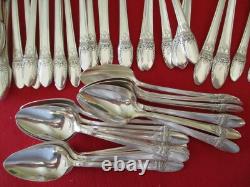 (52) Pc. 1847 Rogers Silverplate Flatware Set, Service 8, 1937 First Love #25