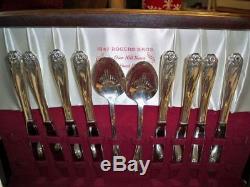 52 Piece Set DAFFODIL Silverplate Flatware in Chest 1847 Rogers Bros