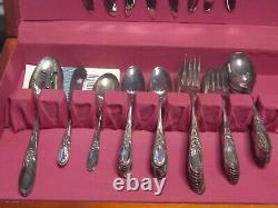 52pc 1953 Community Silverplate WHITE ORCHID FLATWARE SET NEVER USED 8 place +