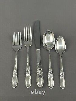 55 Piece Set Oneida Community WHITE ORCHID Silverplate Flatware Service for 8