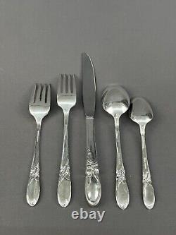 55 Piece Set Oneida Community WHITE ORCHID Silverplate Flatware Service for 8