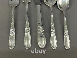 55 Piece Set Oneida Community WHITE ORCHID Silverplate Flatware Service for 8