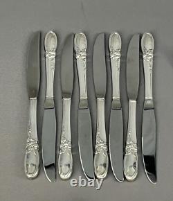 55 Piece Set Oneida Community WHITE ORCHID Silverplate Flatware Service for 8