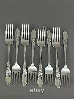 55 Piece Set Oneida Community WHITE ORCHID Silverplate Flatware Service for 8