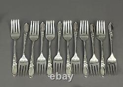 55 Piece Set Oneida Community WHITE ORCHID Silverplate Flatware Service for 8