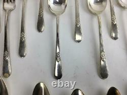56 pcs 1847 Rogers Brothers ADORATION IS Silverplate Flatware Silverware Hostess