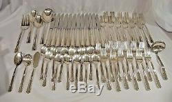 56pc HOLMES EDWARDS Deep Silver MAY QUEEN Silverplated Flatware Set Service 12