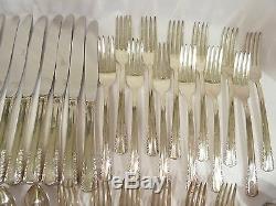 56pc HOLMES EDWARDS Deep Silver MAY QUEEN Silverplated Flatware Set Service 12