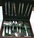 57 PC Rose & Leaf National Silver Co Silverplate Flatware Set Service For 8 +