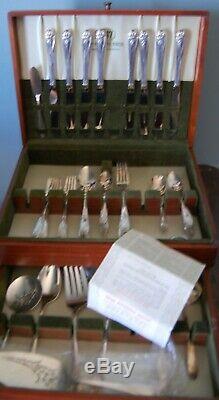 57 Piece Roger Bros. Daffodil Flatware Set Serving for 8 Extra Teaspoons