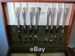 57 Piece Roger Bros. Daffodil Flatware Set Serving for 8 Extra Teaspoons