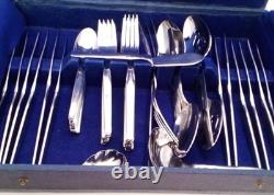 58 Pc Silverware Set Of 12 VTG neida, Old Company Stainless USA-Case FreeShip