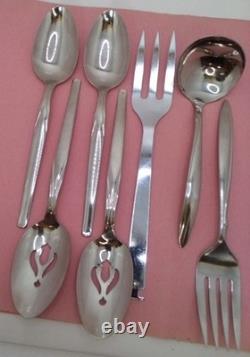 58 Pc Silverware Set Of 12 VTG neida, Old Company Stainless USA-Case FreeShip