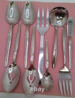 58 Pc Silverware Set Of 12 VTG neida, Old Company Stainless USA-Case FreeShip