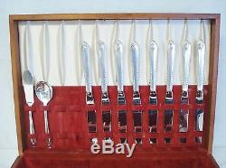 58p International Rogers Exquisite Silverplate Flatware Set 8 Place Settings
