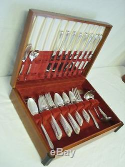 58p International Rogers Exquisite Silverplate Flatware Set 8 Place Settings