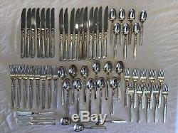 59 Pc Set Oneida Community South Seas Silverplate Knives Forks Spoons Sugars