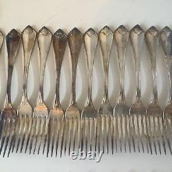 59 pcs King James 1881 Rogers Oneida Silverplate Flatware Silverware