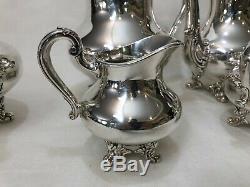 5 Pcs Reed & Barton Regent #5600 Silverplate Teapot Set