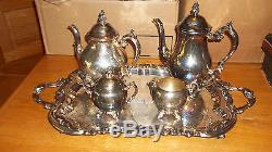 5pc Victorian Circa late 1800's F. B. Rogers Silver Plate Coffee Tea serving Set