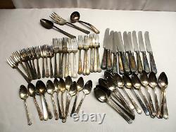 60 Pcs Antique Gorham Beaumont Silverplate Flatware