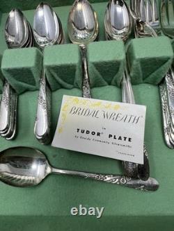 60 Pcs Silverplated Oneida Community Tudor Plate Flatware BRIDAL WREATH