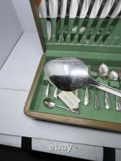 60 Pcs Silverplated Oneida Community Tudor Plate Flatware BRIDAL WREATH