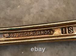 60 Rogers Marquise Silverplate Butter Spoons Long Forks Salad Forks Knives