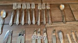 60 Rogers Marquise Silverplate Butter Spoons Long Forks Salad Forks Knives