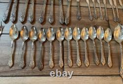 60 Rogers Marquise Silverplate Butter Spoons Long Forks Salad Forks Knives