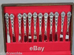 61 pc ONEIDA COMMUNITY BEETHOVEN SILVERPLATE FLATWARE! + CHEST 12 PLACE SETTINGS
