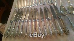 61 pc Reed & Barton Old London Silver Plate Flatware Set Forks Knives Spoons lot