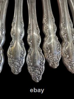 62 Piece Oneida 1881 Rogers Silverplate Flatware 1967 Baroque Rose Service for 8