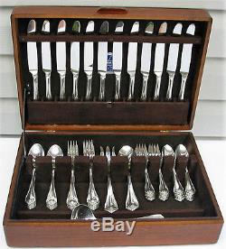 62 Piece Set KING JAMES Silverplate Flatware With Naken's Chest 1881 Rogers