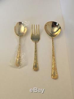 63 Pc Set Gold Plated Flatware Rogers Bros New In Box