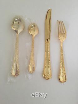 63 Pc Set Gold Plated Flatware Rogers Bros New In Box
