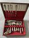 64 Pcs. Set Narcissus Pattern National Silver Co. Silver Plate Flatware W Case